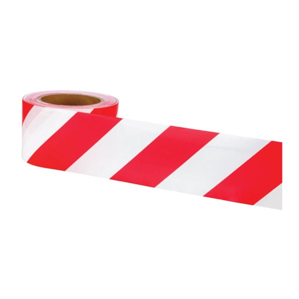 OX 75mm x 100m Red/White Double Sided Barrier Tape | Granex