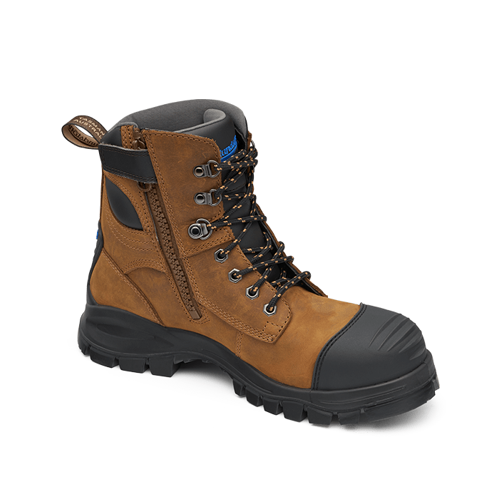 Blundstone Crazy Horse premium water resistant lace up/zip ankle safety boot