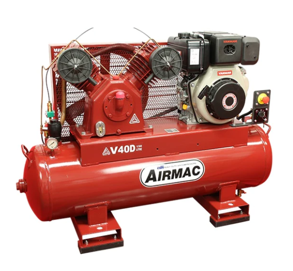 Airmac Yanmar Diesel Air Compressor 150ltr Electric Start - V40D ES