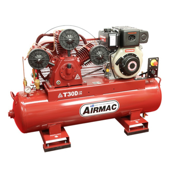 Airmac Yanmar Diesel Air Compressor 125ltr Electric Start - T30D ES