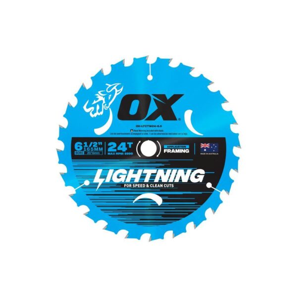 OX Pro Lightning 165mm Circular Saw Blade / 24T - OX-LTCTW24-6.5