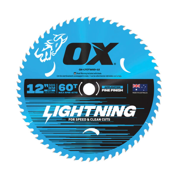 OX Pro Lightning 305mm Circular Saw Blade 60T - OX-LTCTW60-12