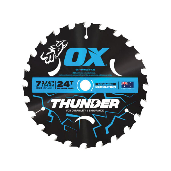 ox pro thunder 184mm circular saw blade 24t OX-TTCTW24-7.25