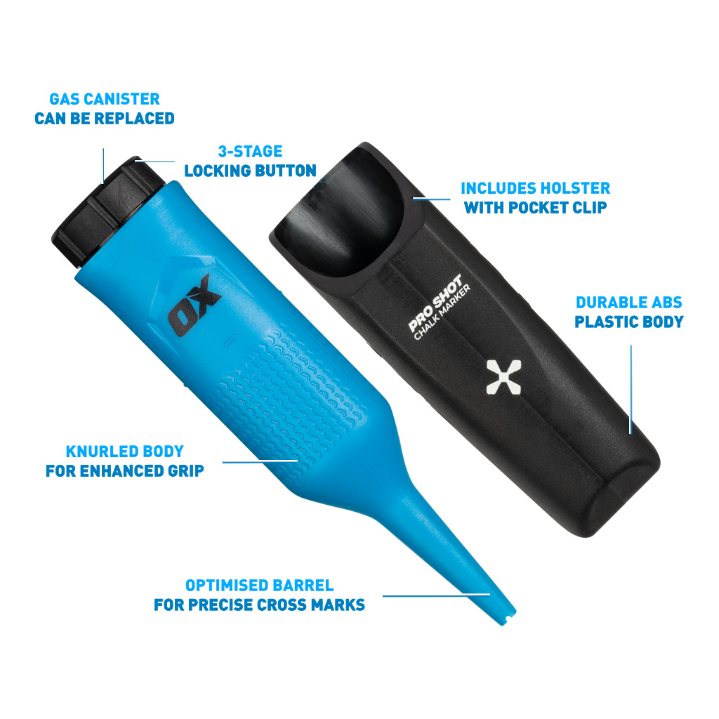 OX-P711101 Pro Shot Deep Hole Chalk Spray Marker details OX-P711101 Pro Shot Deep Hole Chalk Spray Marker